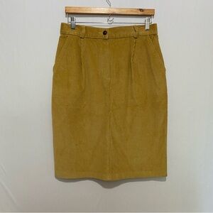 St. Michael Corduroy Pencil Skirt 16 Brown Cotton Vintage Style‎ Casual Office